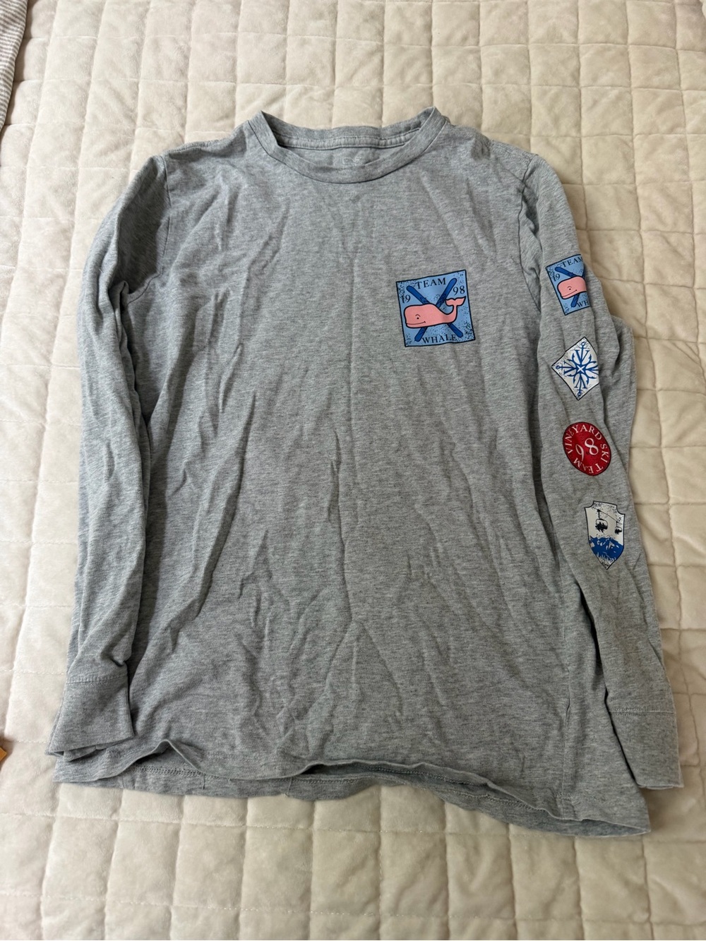 Vineyard Vines Boys Ski Long-Sleeve Gray Tee